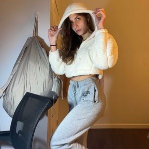 FURRY CROP TOP MINI JACKET